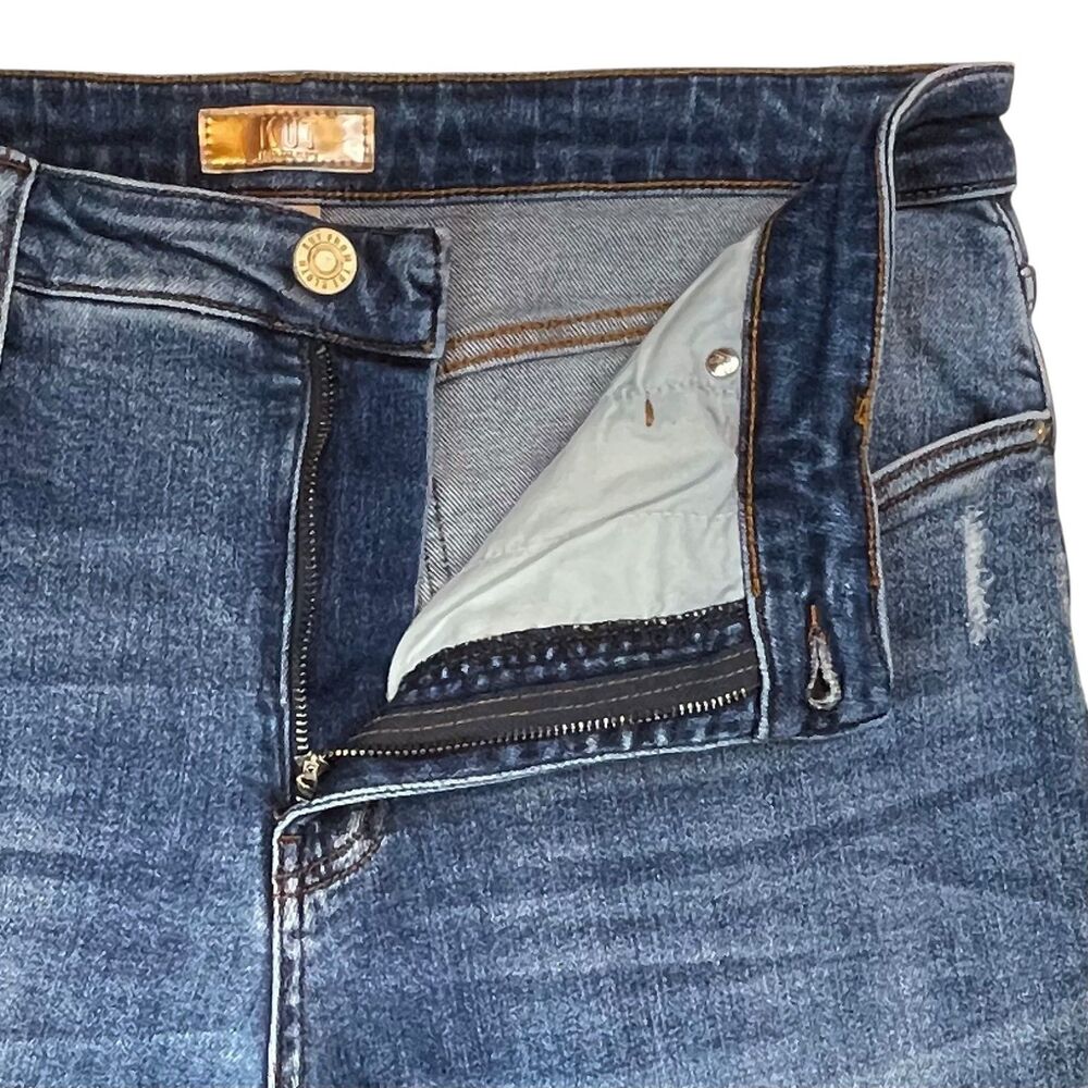 KUT from the Kloth Rachael FAB AB Mom High Rise Jeans Size 14 Raw Hem Stretch - Picture 8 of 11